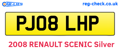 PJ08LHP are the vehicle registration plates.