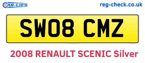 SW08CMZ are the vehicle registration plates.