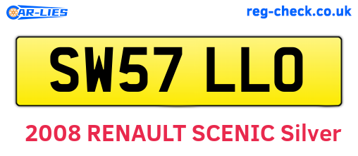 SW57LLO are the vehicle registration plates.