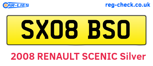SX08BSO are the vehicle registration plates.