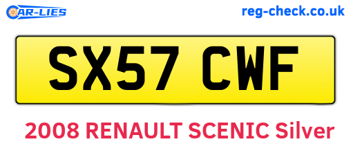 SX57CWF are the vehicle registration plates.