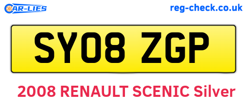 SY08ZGP are the vehicle registration plates.