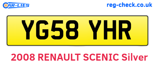 YG58YHR are the vehicle registration plates.