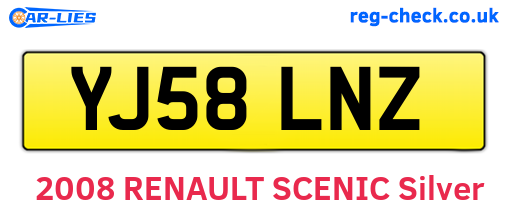 YJ58LNZ are the vehicle registration plates.