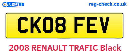CK08FEV are the vehicle registration plates.