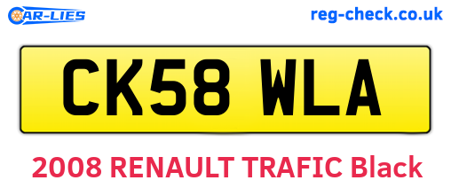 CK58WLA are the vehicle registration plates.