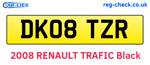 DK08TZR are the vehicle registration plates.