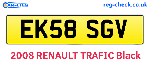 EK58SGV are the vehicle registration plates.