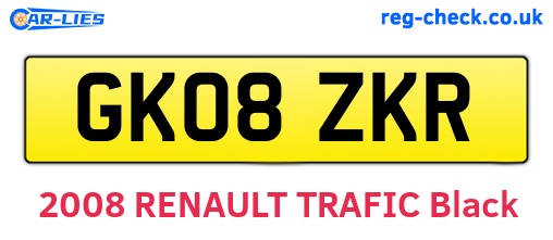 GK08ZKR are the vehicle registration plates.