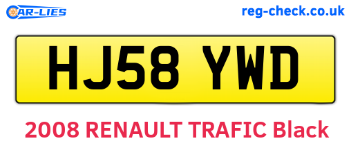 HJ58YWD are the vehicle registration plates.
