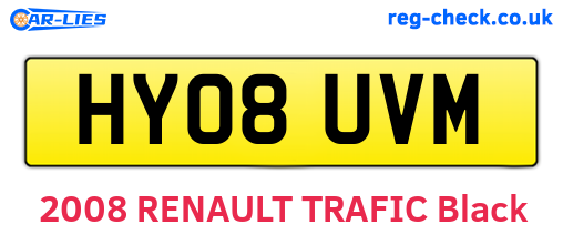 HY08UVM are the vehicle registration plates.