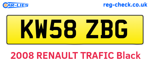 KW58ZBG are the vehicle registration plates.
