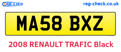 MA58BXZ are the vehicle registration plates.
