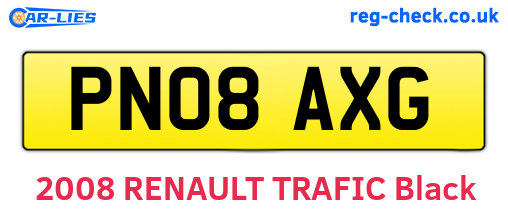 PN08AXG are the vehicle registration plates.