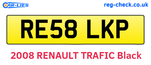 RE58LKP are the vehicle registration plates.