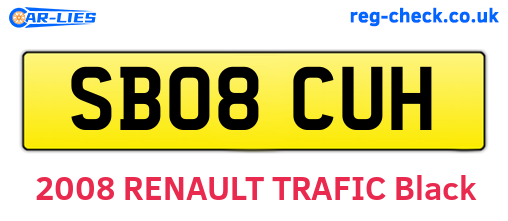 SB08CUH are the vehicle registration plates.