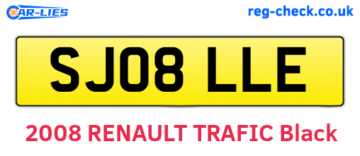 SJ08LLE are the vehicle registration plates.