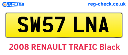 SW57LNA are the vehicle registration plates.