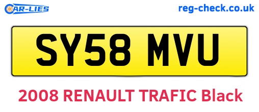SY58MVU are the vehicle registration plates.