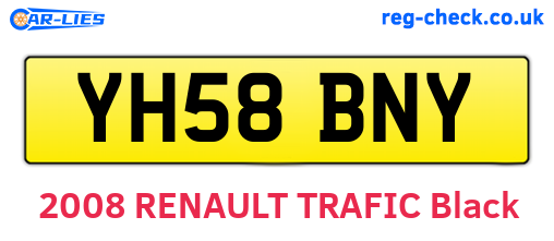 YH58BNY are the vehicle registration plates.