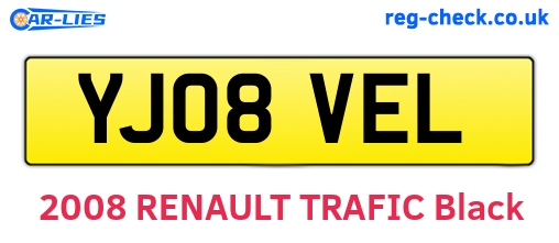 YJ08VEL are the vehicle registration plates.