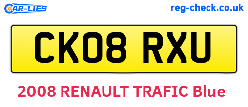 CK08RXU are the vehicle registration plates.