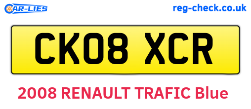 CK08XCR are the vehicle registration plates.