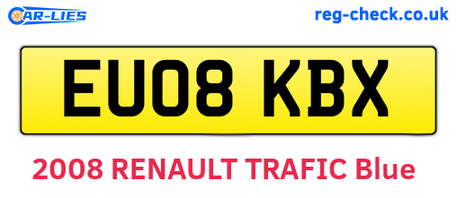 EU08KBX are the vehicle registration plates.