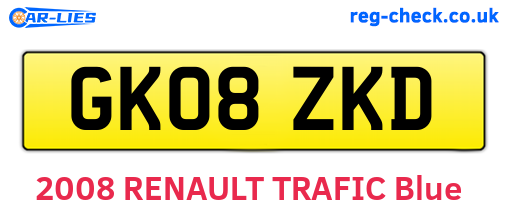 GK08ZKD are the vehicle registration plates.
