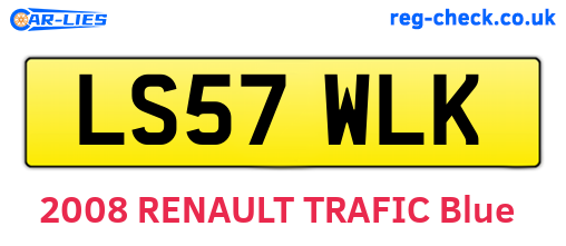 LS57WLK are the vehicle registration plates.
