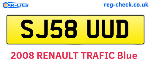 SJ58UUD are the vehicle registration plates.