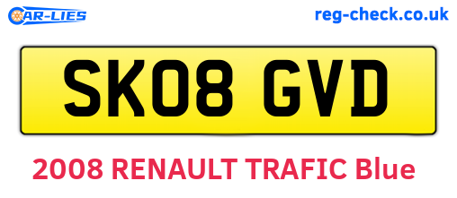 SK08GVD are the vehicle registration plates.