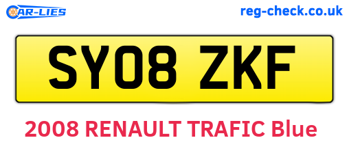 SY08ZKF are the vehicle registration plates.