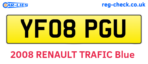 YF08PGU are the vehicle registration plates.