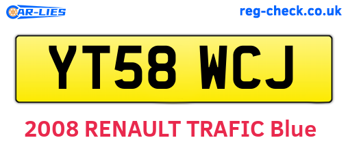 YT58WCJ are the vehicle registration plates.