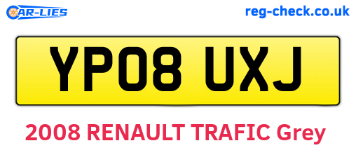 YP08UXJ are the vehicle registration plates.