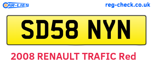 SD58NYN are the vehicle registration plates.