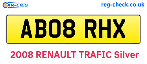 AB08RHX are the vehicle registration plates.