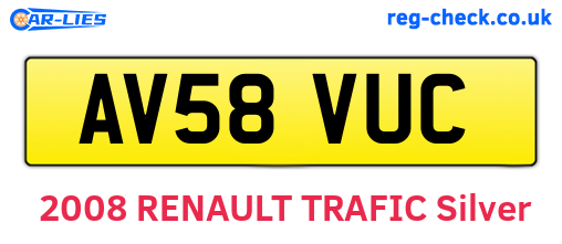 AV58VUC are the vehicle registration plates.