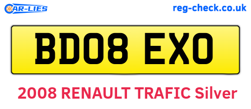 BD08EXO are the vehicle registration plates.