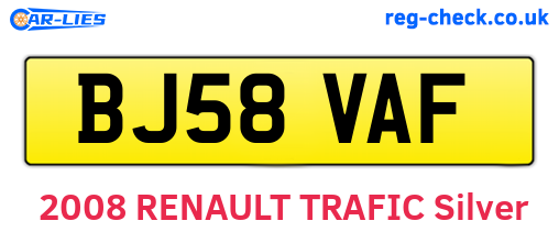 BJ58VAF are the vehicle registration plates.