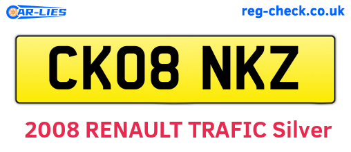 CK08NKZ are the vehicle registration plates.