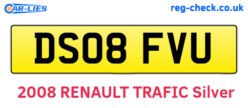 DS08FVU are the vehicle registration plates.