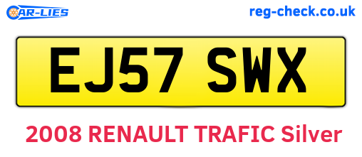 EJ57SWX are the vehicle registration plates.