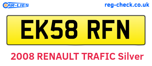 EK58RFN are the vehicle registration plates.