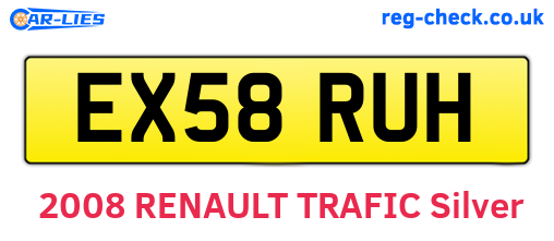 EX58RUH are the vehicle registration plates.