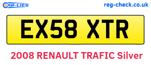 EX58XTR are the vehicle registration plates.