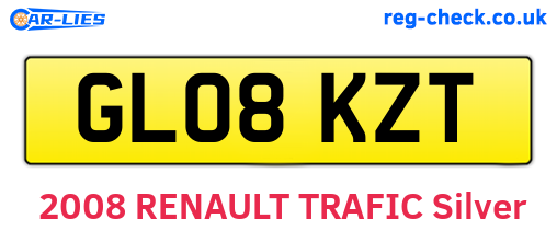 GL08KZT are the vehicle registration plates.