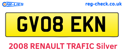 GV08EKN are the vehicle registration plates.