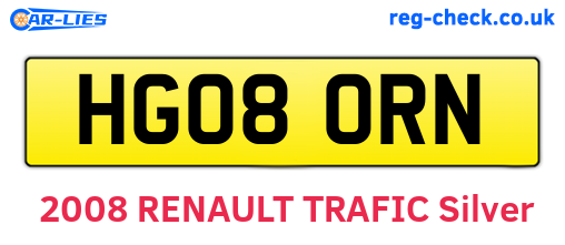 HG08ORN are the vehicle registration plates.